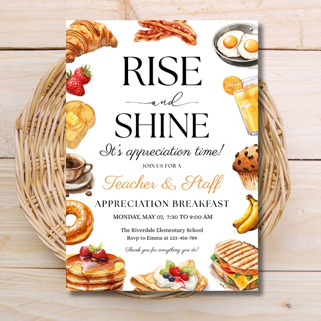Teacher Appreciation Breakfast School Brunch Party Invitation (Creator Uploaded)