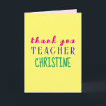 Teacher Appreciation Card, Thank You Card<br><div class="desc">Express your appreciation to your teacher with this personalised Thank You card.</div>