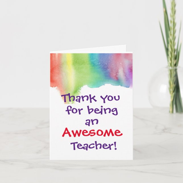Teacher Appreciation Card, Thank You Card (Front)