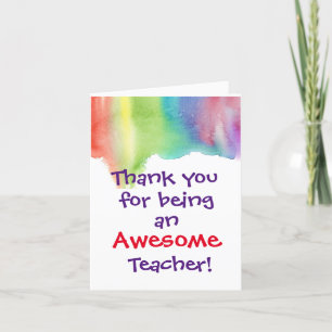 Teacher Appreciation Card, Thank You Card