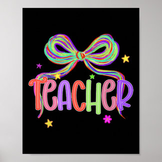 Teacher Appreciation Ck To School Coquette Bow Tea Poster