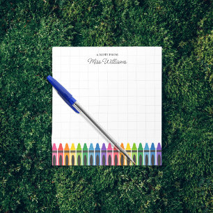 Teacher Appreciation Colourful Crayon Custom Notepad