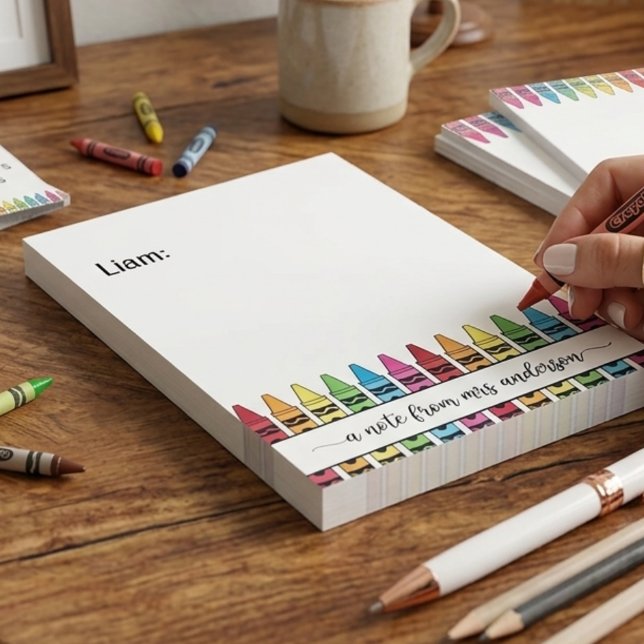 Teacher Appreciation colourful Crayon Notepad (Creator Uploaded)