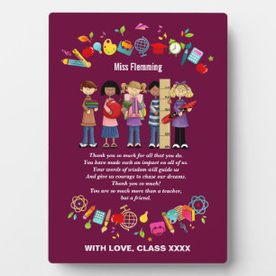 Teacher Appreciation Custom Name Gift Plaque