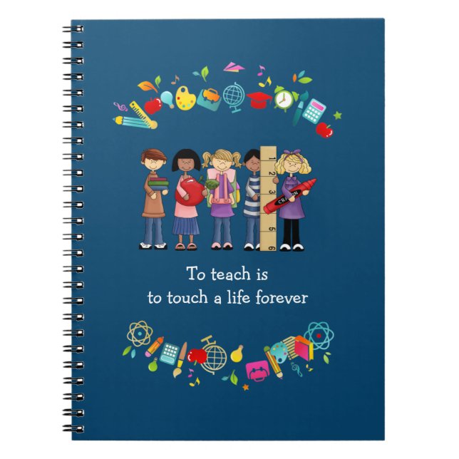 Teacher Appreciation Custom Text Gift  Spiral Notebook (Front)