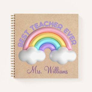 teacher appreciation cute rainbow craft notebook