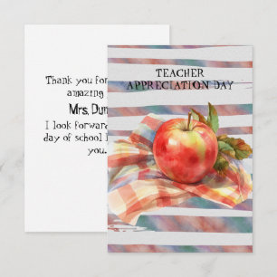 Teacher Appreciation Day Apple Chequered Napkin