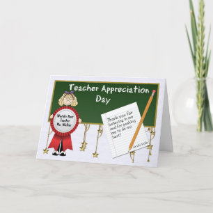 Teacher Appreciation Day Blonde Girl Card