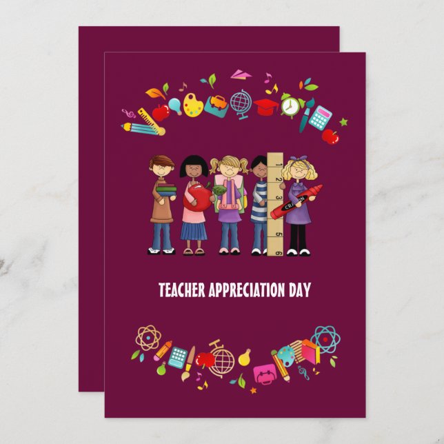 Teacher Appreciation Day. Custom Flat Card (Front/Back)