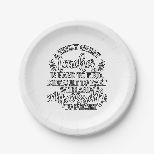 Teacher Appreciation Day Ideas Paper Plate (Front)