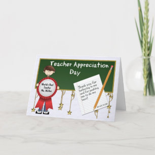 Teacher Appreciation Day Red Haired Boy Card