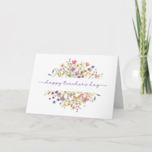 Teacher Appreciation Day Surrounded by Wildflowers Card