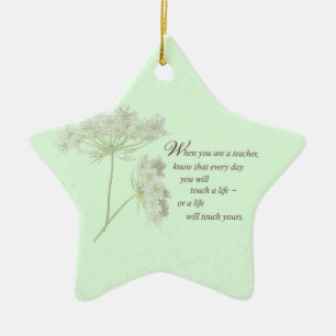 Teacher Appreciation Day Thank You Wildflower Ceramic Tree Decoration