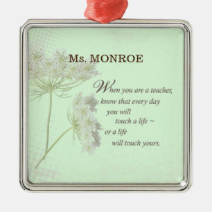 Teacher Appreciation Day Thank You Wildflower Metal Tree Decoration