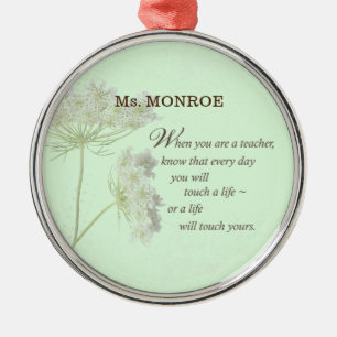Teacher Appreciation Day Thank You Wildflower Metal Tree Decoration