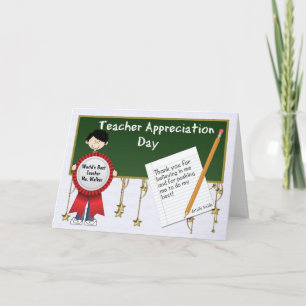 Teacher Appreciation Day with Name Wold's Best Card
