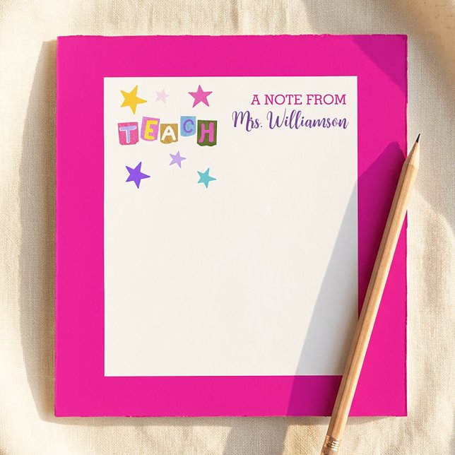 Teacher Appreciation Floral Flowers Personalised Notepad (Creator Uploaded)
