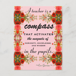 Teacher Appreciation Floral Quote Postcard
