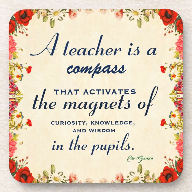 Teacher Appreciation Gift A Teacher is a Compass Coaster (Front)