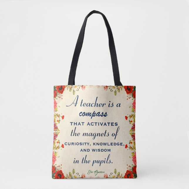 Teacher Appreciation Gift A Teacher is a Compass Tote Bag (Front)