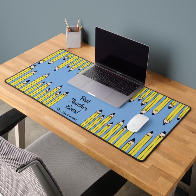 Teacher appreciation gift best teacher ever desk mat (Office 2)