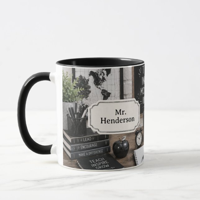 Teacher Appreciation Gift Black & White Mug (Left)