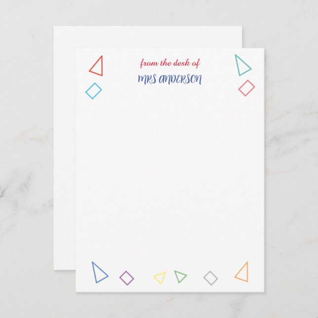 Teacher Appreciation Gift Card (Front/Back)