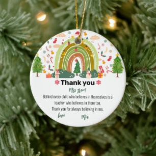 Teacher Appreciation Gift Christmas Keepsake Ceramic Tree Decoration
