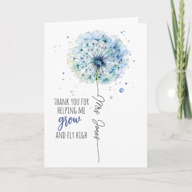 teacher appreciation gift dandelion fly high card (Front)