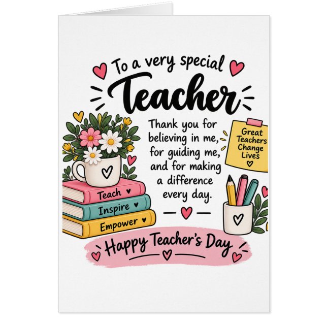 Teacher Appreciation Gift | Happy Teacher's Day  (Front)