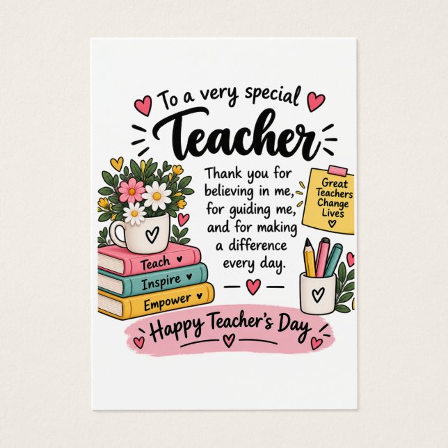 Teacher Appreciation Gift | Happy Teacher's Day  (Front)