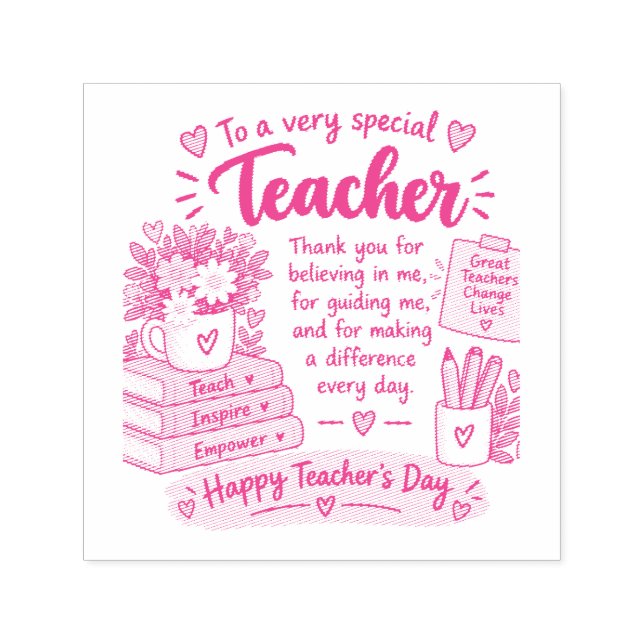 Teacher Appreciation Gift | Happy Teacher's Day  Self-inking Stamp (Design)