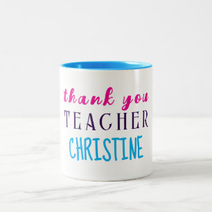 Teacher Appreciation Gift, Personalised Thank You Two-Tone Coffee Mug