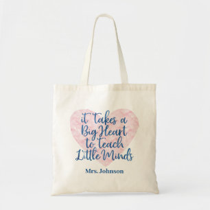Teacher Appreciation Gift   Pink & Blue Watercolor Tote Bag