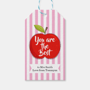 Teacher Appreciation Gift Tags with Apple Design