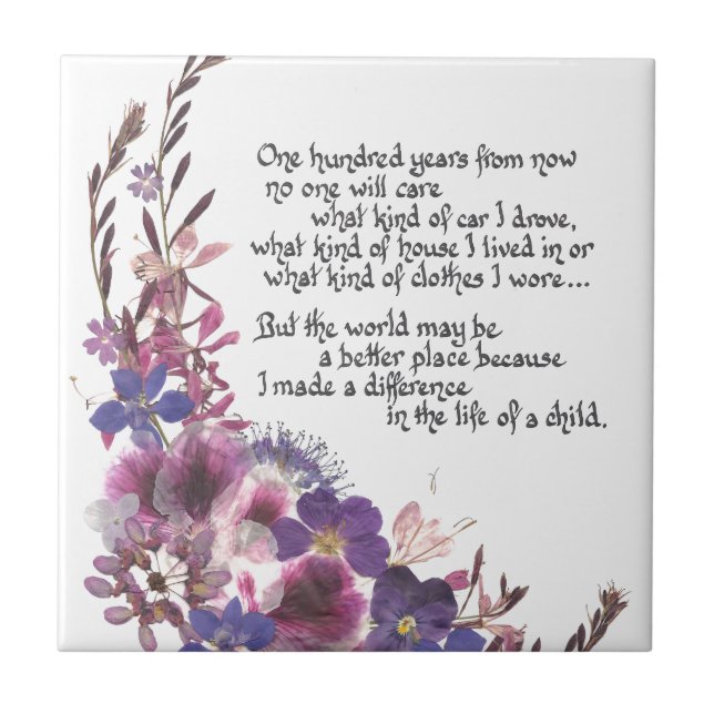 Teacher Appreciation Gift Tile (Front)