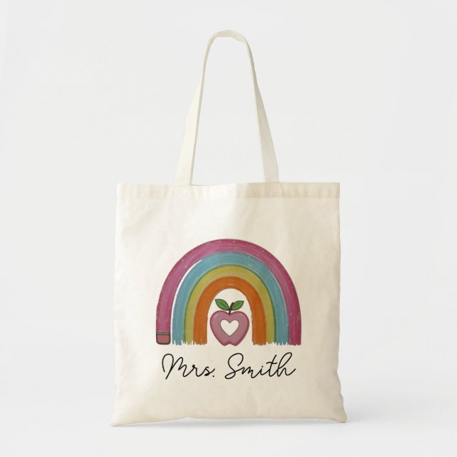 Teacher Appreciation Gift Tote Bag Canvas Custom T (Front)