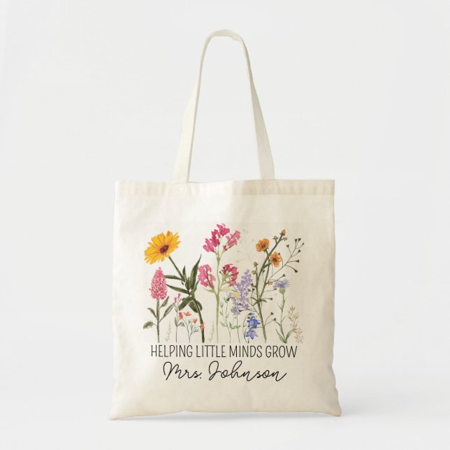 Teacher Appreciation Gift Tote Bag Canvas Custom T (Front)