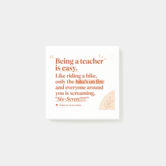 Teacher Appreciation Gifts & Cute School Designs Post-it Notes (Front)