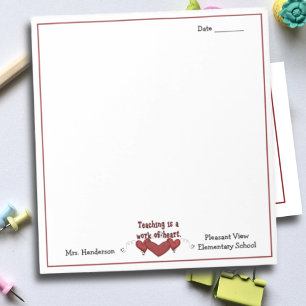 Teacher Appreciation Hearts  Notepad