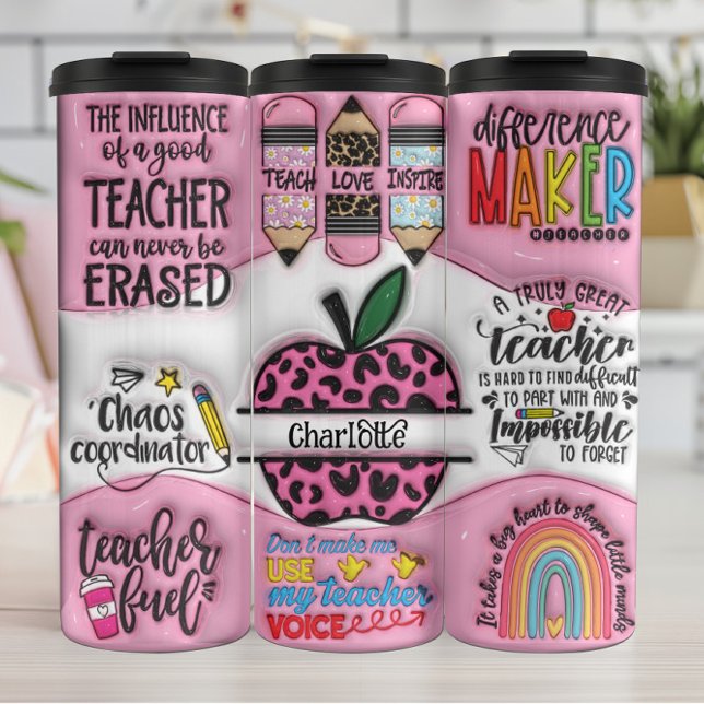 Teacher Appreciation: Inspiring, Caring, Dedicated Thermal Tumbler (Creator Uploaded)