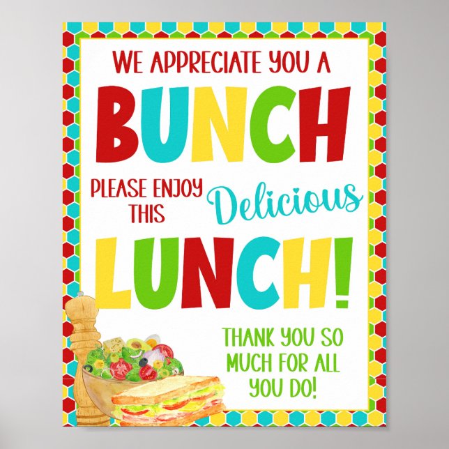 Teacher Appreciation Lunch Sign (Front)