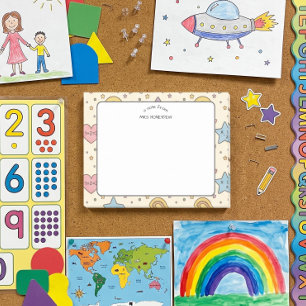 Teacher appreciation Math Shapes Pattern Post-it Notes