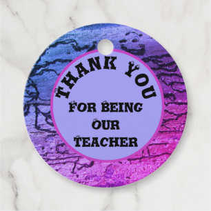 Teacher Appreciation Neon Abstract Thank You Favour Tags