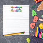 Teacher Appreciation Personalised Crayon Lined Notepad<br><div class="desc">Teacher Appreciation Personalised Crayon Lined Notepad Personalise this design with the name of your favourite teacher! The paper is high-quality, and the designs are vibrant. Great for teacher appreciation, teacher end of year gift, Christmas, or for yourself, if you're a teacher! I hope you enjoy these notepads as much as...</div>