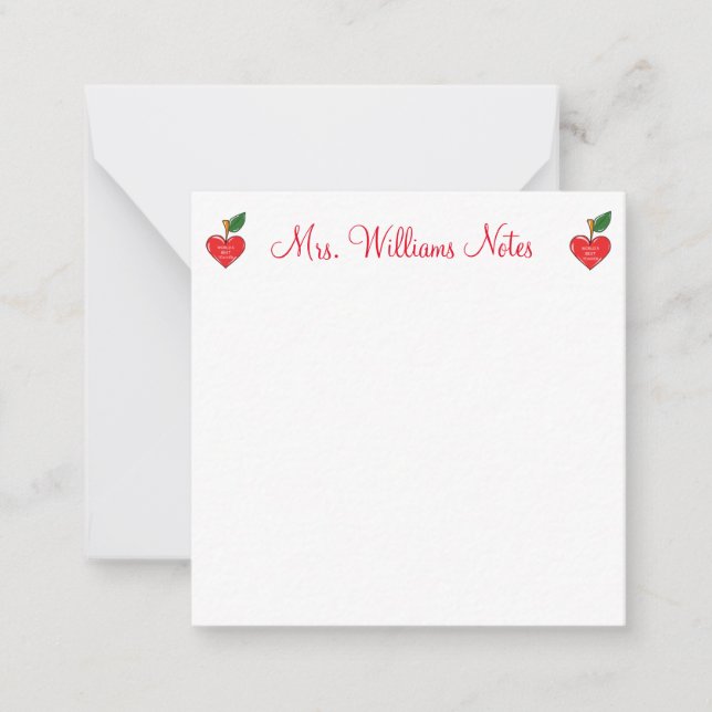 teacher appreciation personalised cute hearts chic card (Front)
