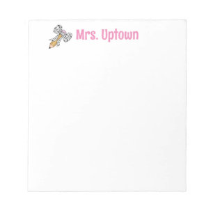 Teacher appreciation personalized pencil with bow notepad