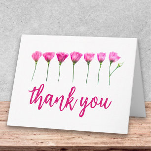 Teacher Appreciation Pink Floral Design Thank You Card