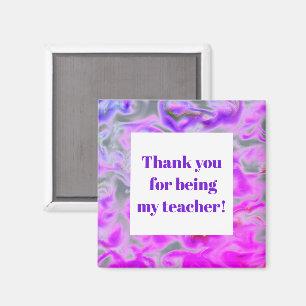 Teacher Appreciation Pink Purple Tie-Dye Thank You Magnet