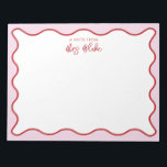 Teacher Appreciation Pink Red Wavy Notepad<br><div class="desc">Perfect gift for teachers, featuring red and pink wavy border.
For more advanced customisation of this design, e.g. changing layout, font or text size please click the "CUSTOMIZE" button above. Please contact me for any questions!</div>